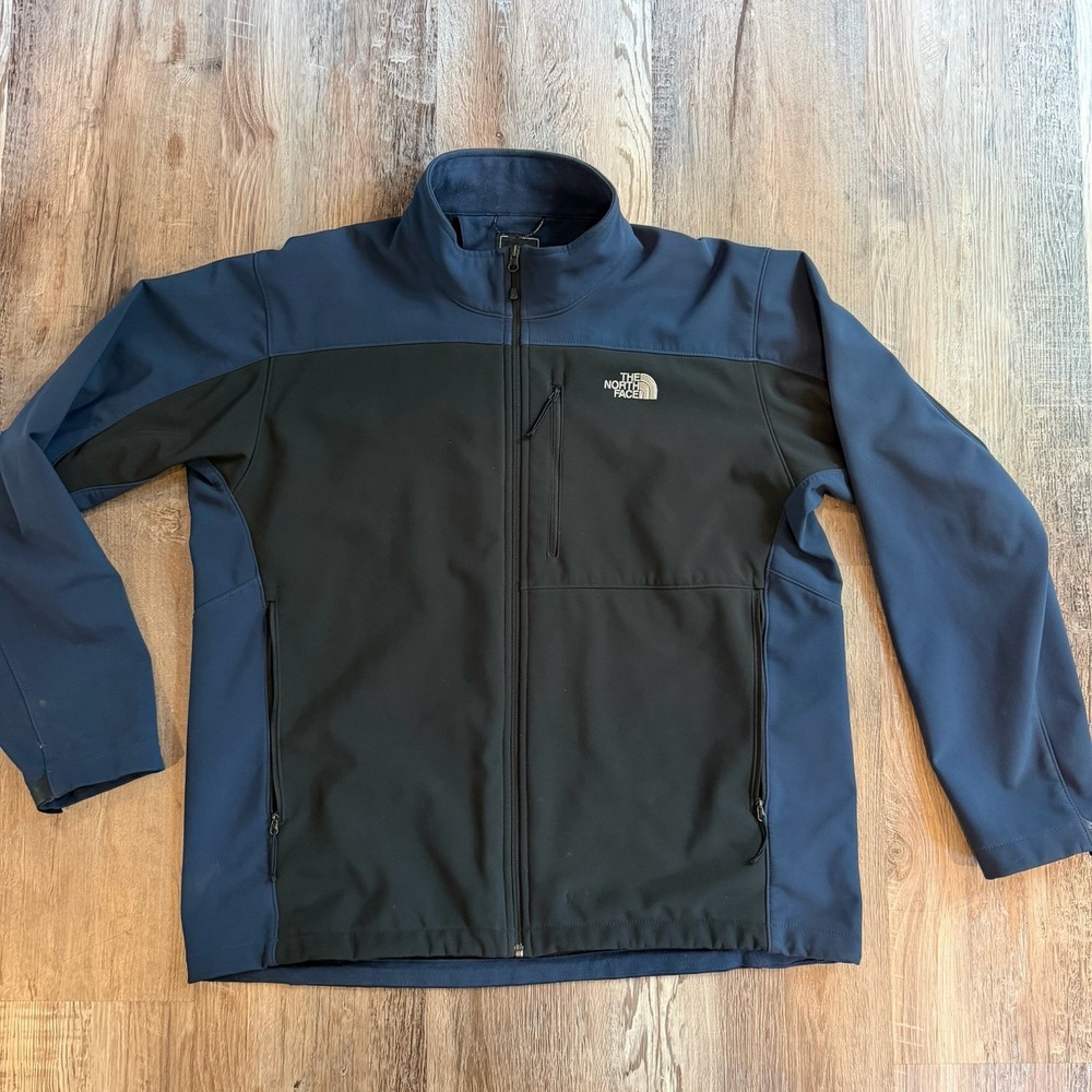 The North Face Apex Bionic Jacket Men's Sz XXL Black Blue Full Zip Windbreaker